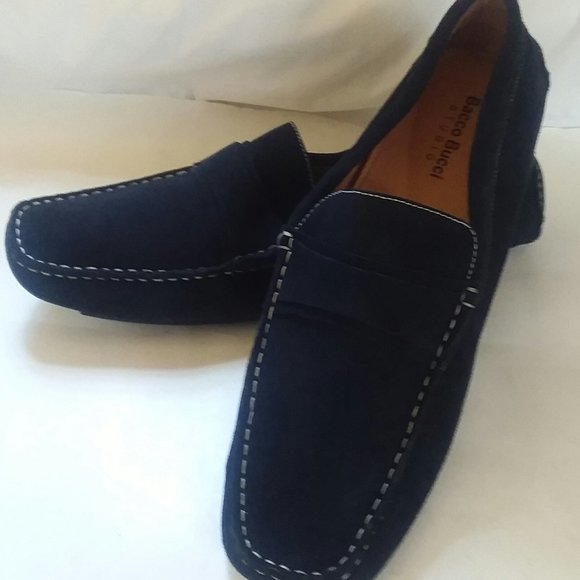 #40 New Bacco Bucci Studio Navy Suede Loafers main image 4